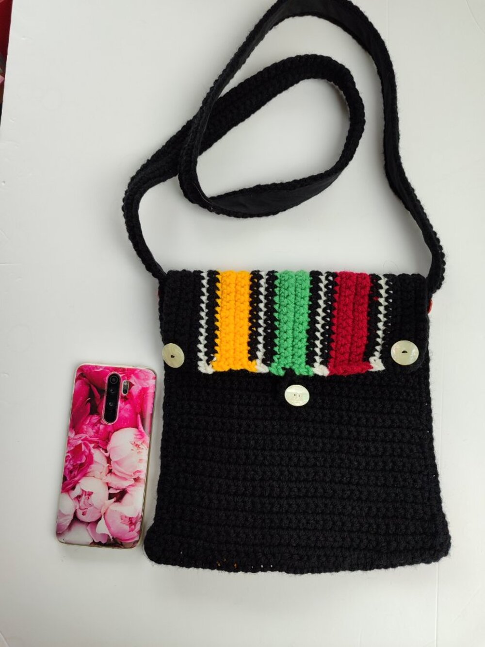 Brand new Reversible Handmade Crocheted Crossbody Bag
